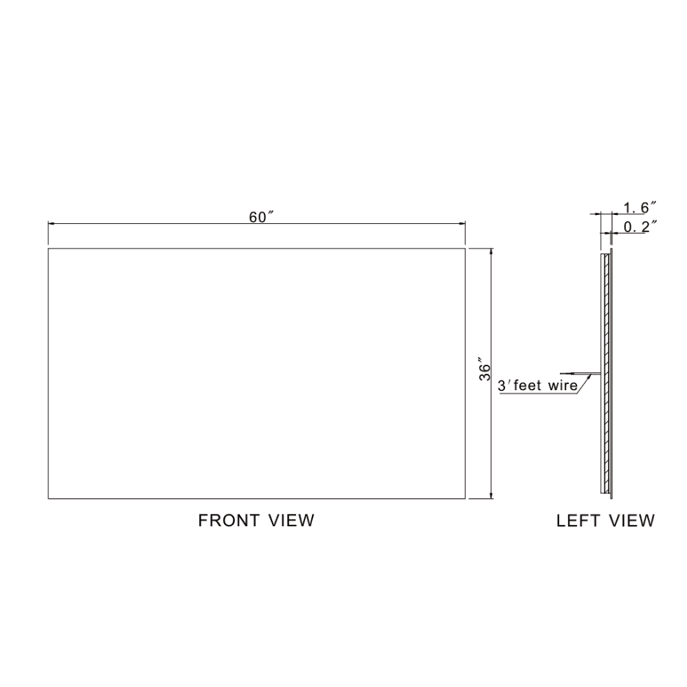 ORIGINAL RECTANGLE BACKLIT LED MIRROR 60X36 30K