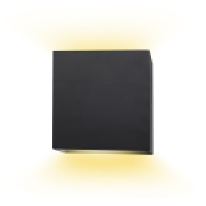 LED SQUARE WALL SCONCE 120V-277V, 5CCT (2700K,3000K,3500K,4000K,5000K) 15W, 1000LMN (50%UP/50%DOWN), IP65, CRI 80+, DIMMABLE, LED AT THE TOP AND BOTTOM, FOR INDOOR AND OUTDOOR APPLICATION
