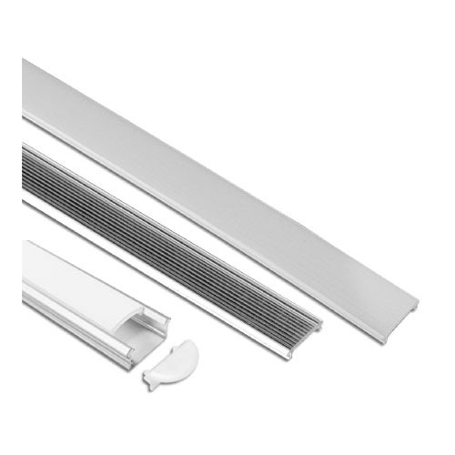 LED STRIP LIGHT CHANNEL WITH 16MM WIDTH, ALUMINUM BACK & PLASTIC COVER 2 METERS