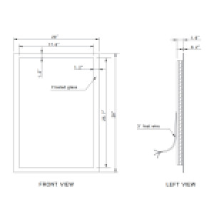 FROSTED RECTANGLE BACKLIT LED MIRROR 20X28 60K