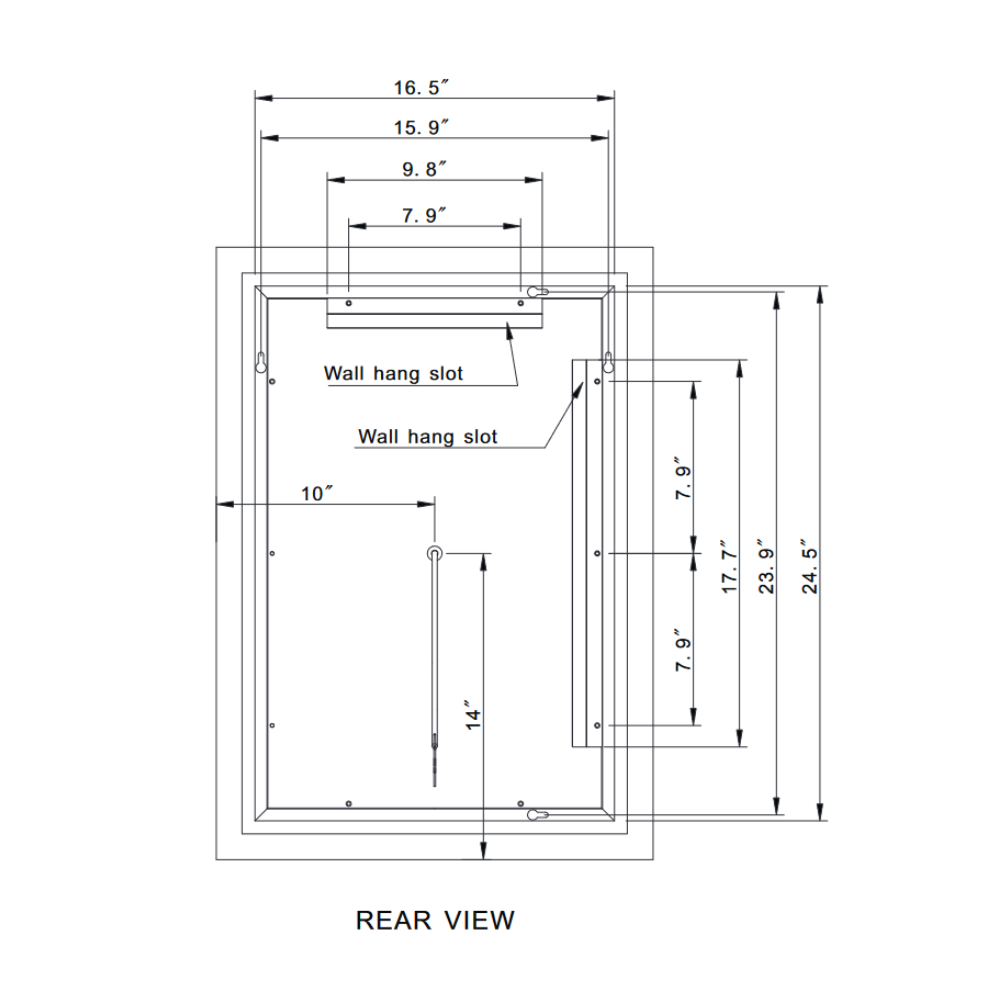 FROSTED RECTANGLE BACKLIT LED MIRROR 20X28 60K