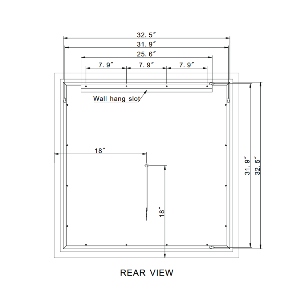 FROSTED RECTANGLE BACKLIT LED MIRROR 36X36 60K