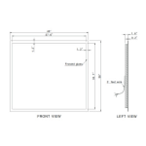 FROSTED RECTANGLE BACKLIT LED MIRROR 48X36 60K