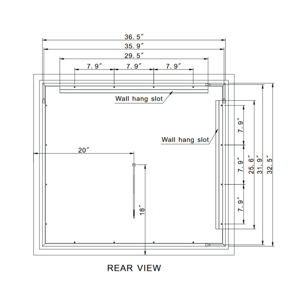 FROSTED RECTANGLE BACKLIT LED MIRROR 48X36 60K