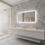 FROSTED RECTANGLE BACKLIT LED MIRROR 55X28 30K