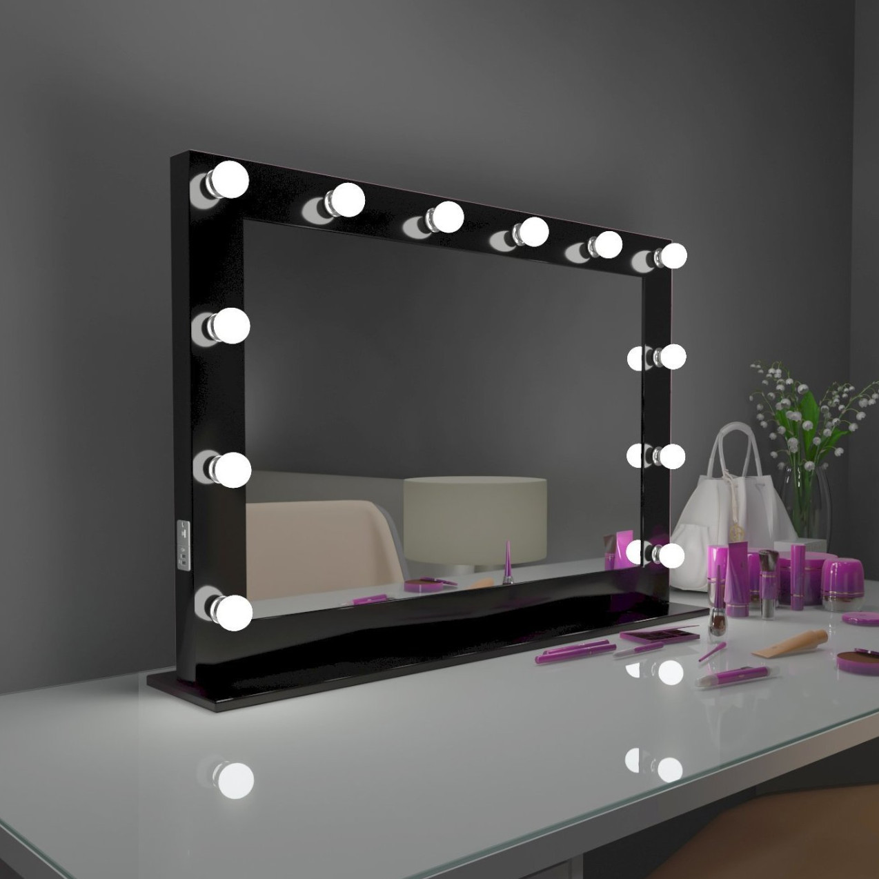 MARILYN LED MIRROR 40X28 30K BLACK