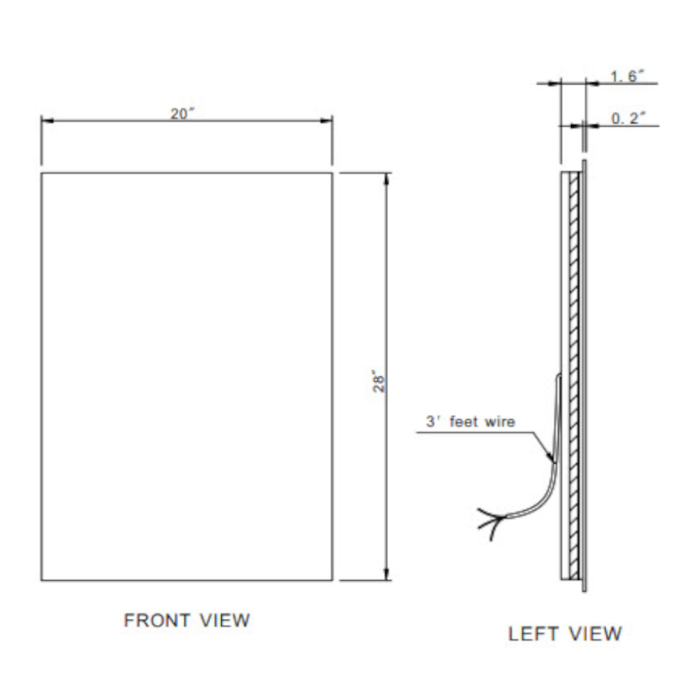 ORIGINAL RECTANGLE BACKLIT LED MIRROR 20X28 30K