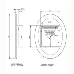FROSTED OVAL BACKLIT LED MIRROR 20X28 60K
