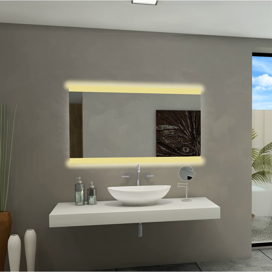 FROSTED PARIS BACKLIT LED MIRROR 48X28 30K