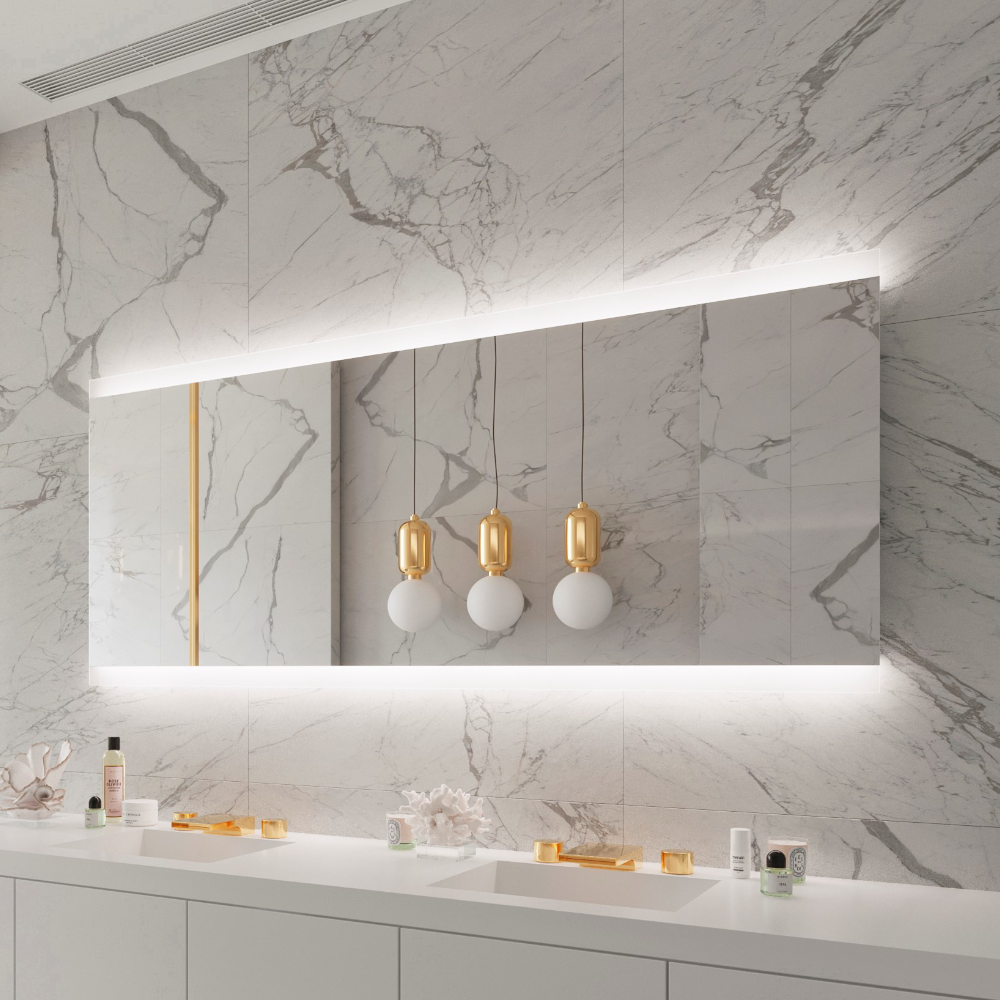 FROSTED PARIS BACKLIT LED MIRROR 80X35 30K