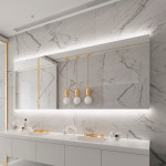 FROSTED PARIS BACKLIT LED MIRROR 96X28 60K