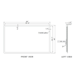 FROSTED RECTANGLE BACKLIT LED MIRROR 60X36 30K