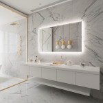 FROSTED RECTANGLE BACKLIT LED MIRROR 60X36 30K