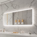 FROSTED RECTANGLE BACKLIT LED MIRROR 70X32 30K