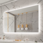 FROSTED RECTANGLE BACKLIT LED MIRROR 70X45 60K