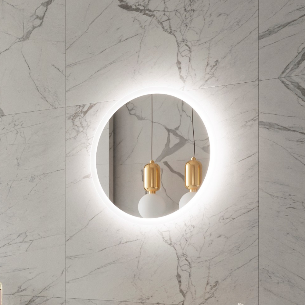 FROSTED ROUND BACKLIT LED MIRROR 24X24 30K