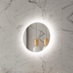 FROSTED ROUND BACKLIT LED MIRROR 24X24 60K