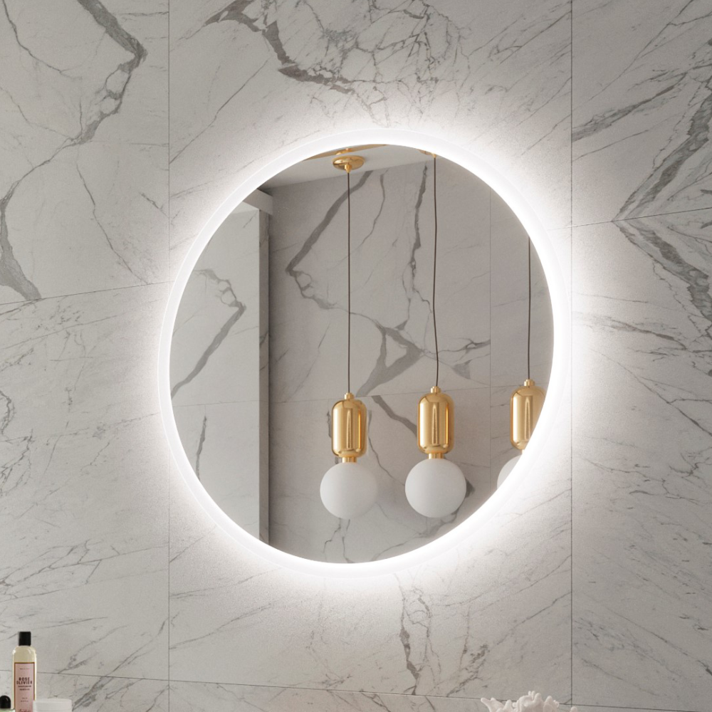 FROSTED ROUND BACKLIT LED MIRROR 40X40 30K
