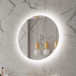 FROSTED ROUND BACKLIT LED MIRROR 40X40 60K