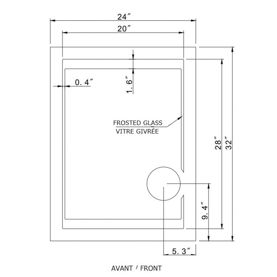 AURORA LED MIRROR 24X32 30K SILVER