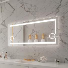 AURORA LED MIRROR 60X28 30K SILVER