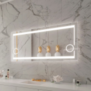 AURORA LED MIRROR 60X28 60K SILVER