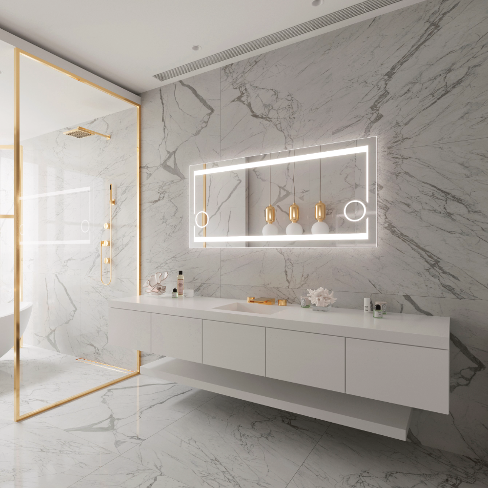 AURORA LED MIRROR 60X28 60K SILVER