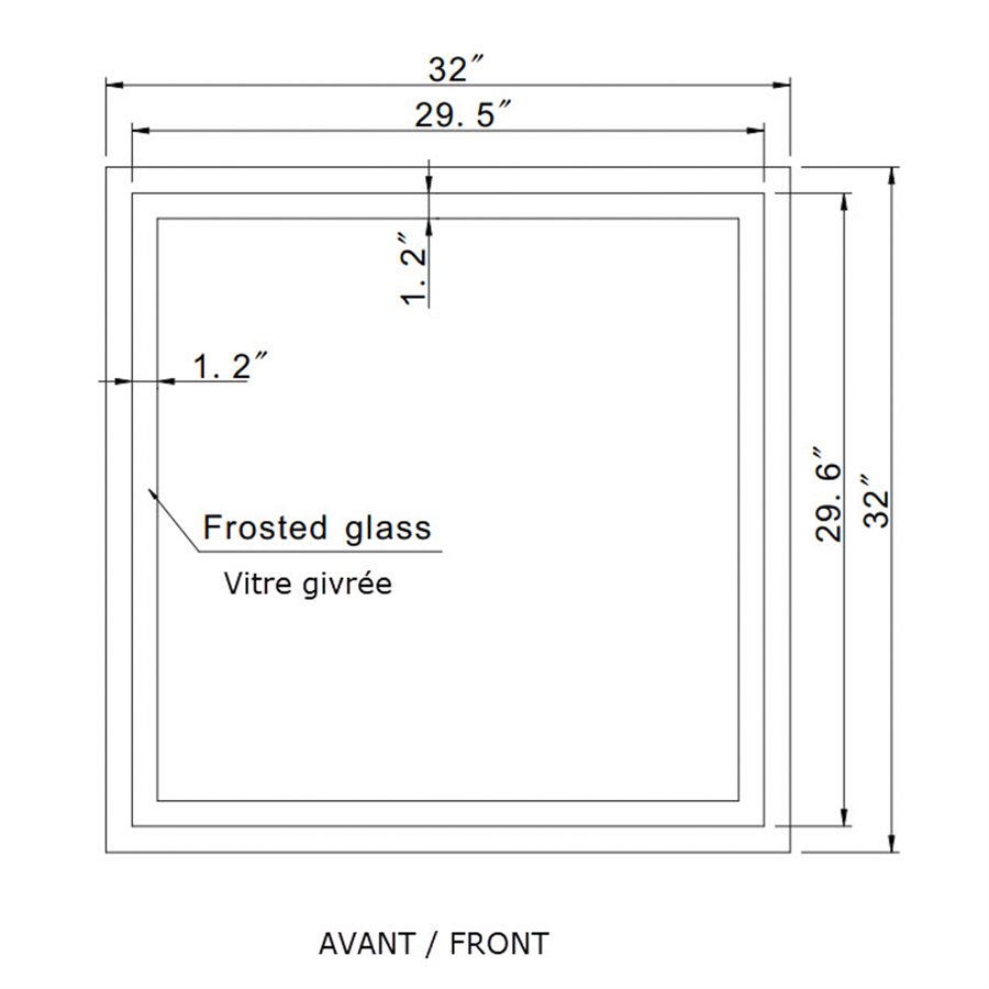 HARMONY LED MIRROR 32X32 60K