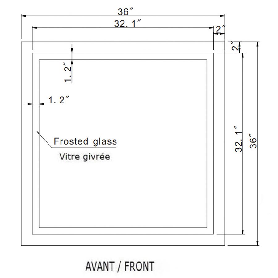 HARMONY LED MIRROR 36X36 30K