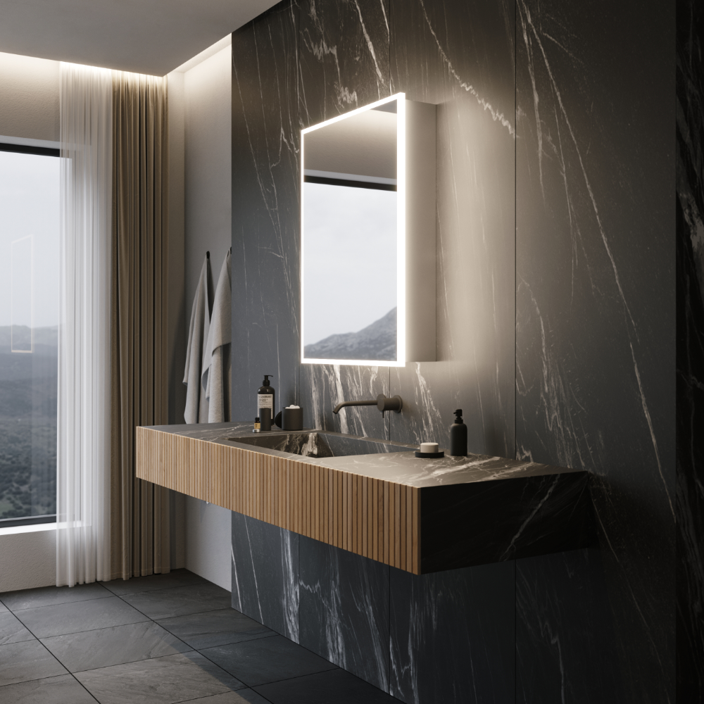GALAXY CABINET LED MIRROR 24X32 30K