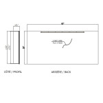 GALAXY CABINET LED MIRROR 60X28 30K