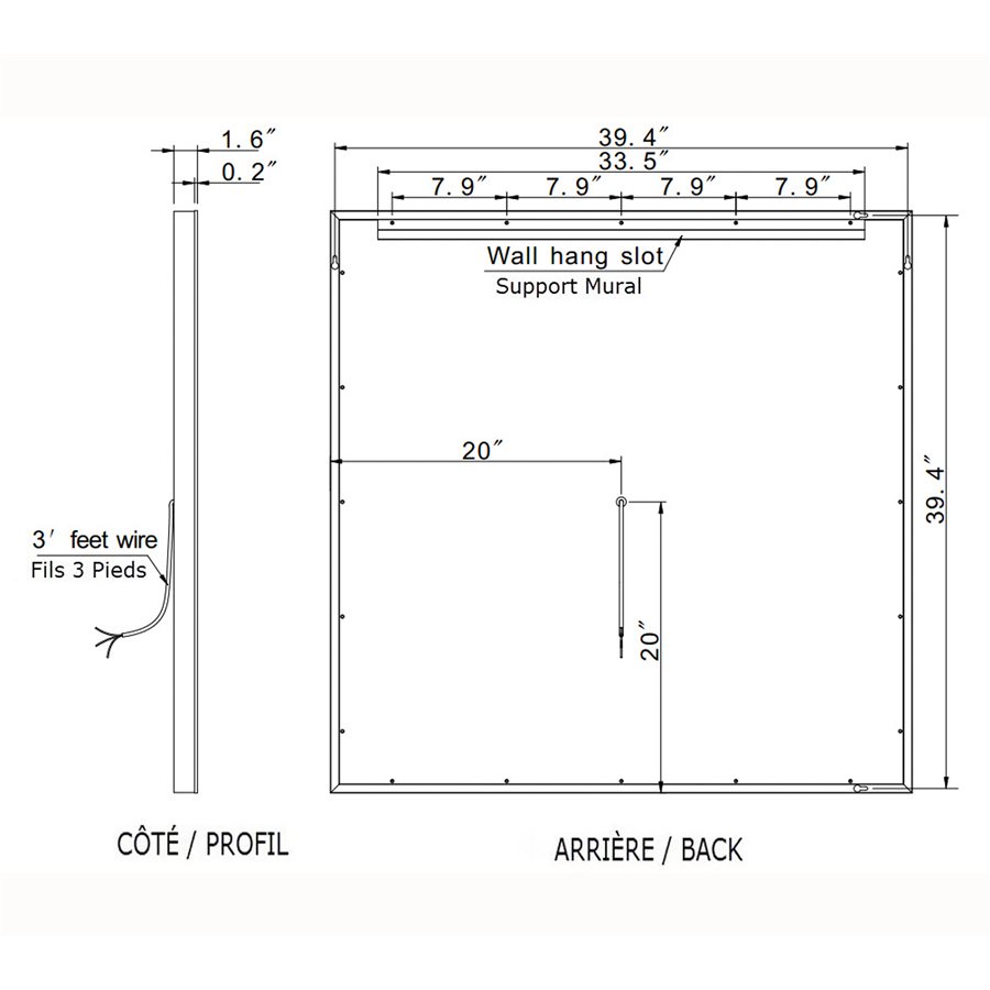 HARMONY LED MIRROR 40X40 30K
