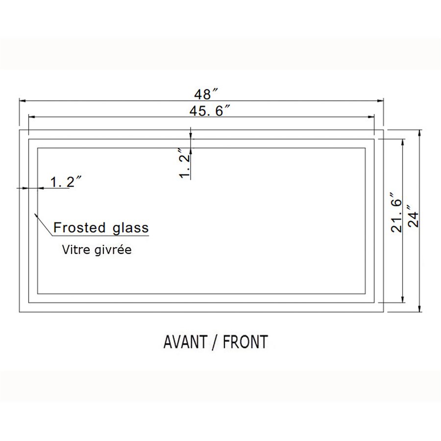 HARMONY LED MIRROR 48X24 60K