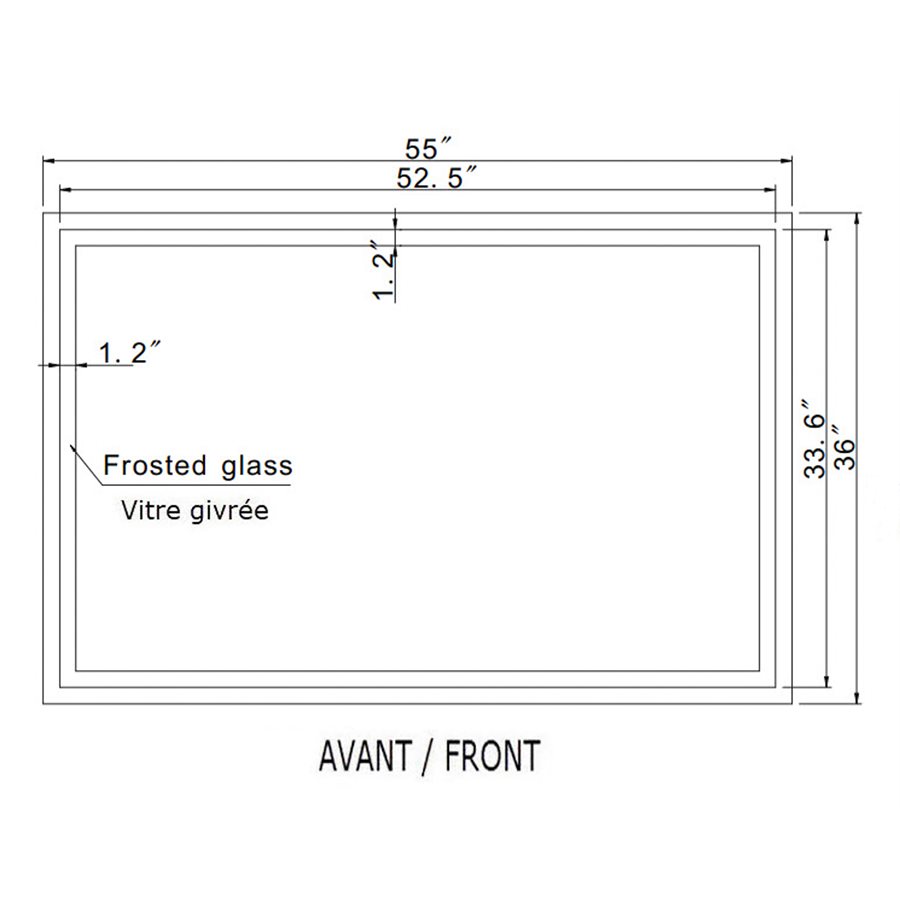 HARMONY LED MIRROR 55X36 60K