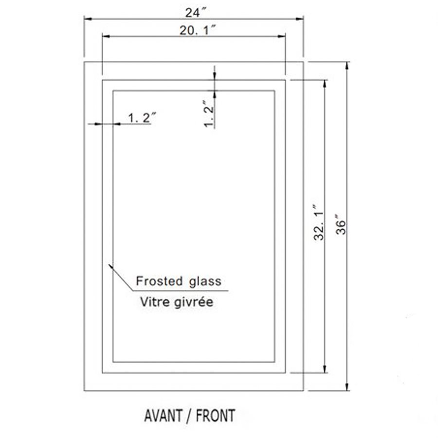 FROSTED HARMONY BACKLIT LED MIRROR 24X36 60K