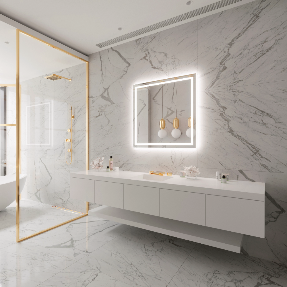 FROSTED HARMONY BACKLIT LED MIRROR 36X36 30K