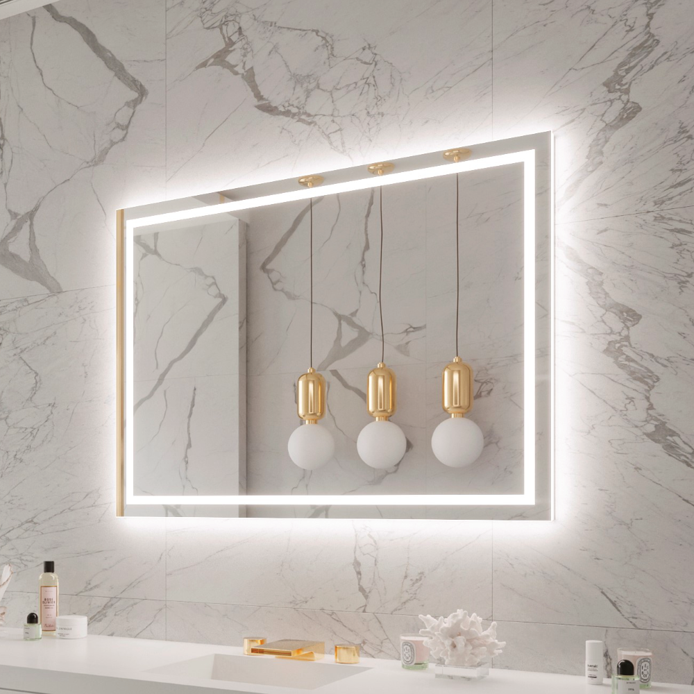 FROSTED HARMONY BACKLIT LED MIRROR 48X35 60K