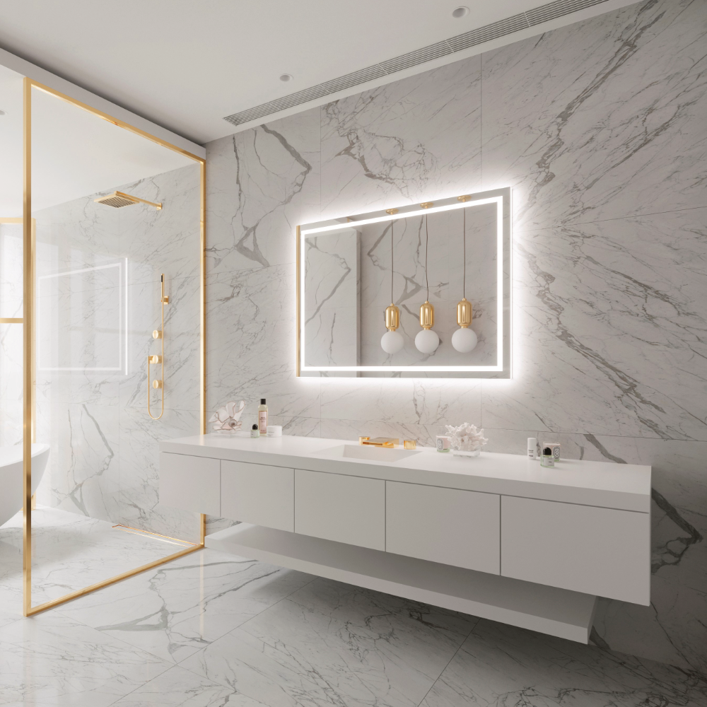 FROSTED HARMONY BACKLIT LED MIRROR 48X35 60K