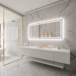 FROSTED HARMONY BACKLIT LED MIRROR 70X32 30K