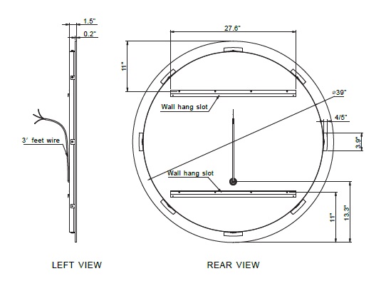 HARMONY ROUND LED MIRROR 44X44 30K