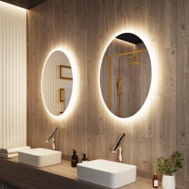FROSTED OVAL BACKLIT LED MIRROR 20X28 30K