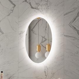 FROSTED OVAL BACKLIT LED MIRROR 24X36 60K