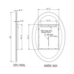 FROSTED OVAL BACKLIT LED MIRROR 24X36 60K