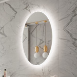 FROSTED OVAL BACKLIT LED MIRROR 30X48 30K
