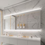 FROSTED PARIS BACKLIT LED MIRROR 96X28 30K
