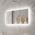 FROSTED RECTANGLE BACKLIT LED MIRROR 40X24 60K