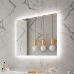 FROSTED RECTANGLE BACKLIT LED MIRROR 40X36 30K