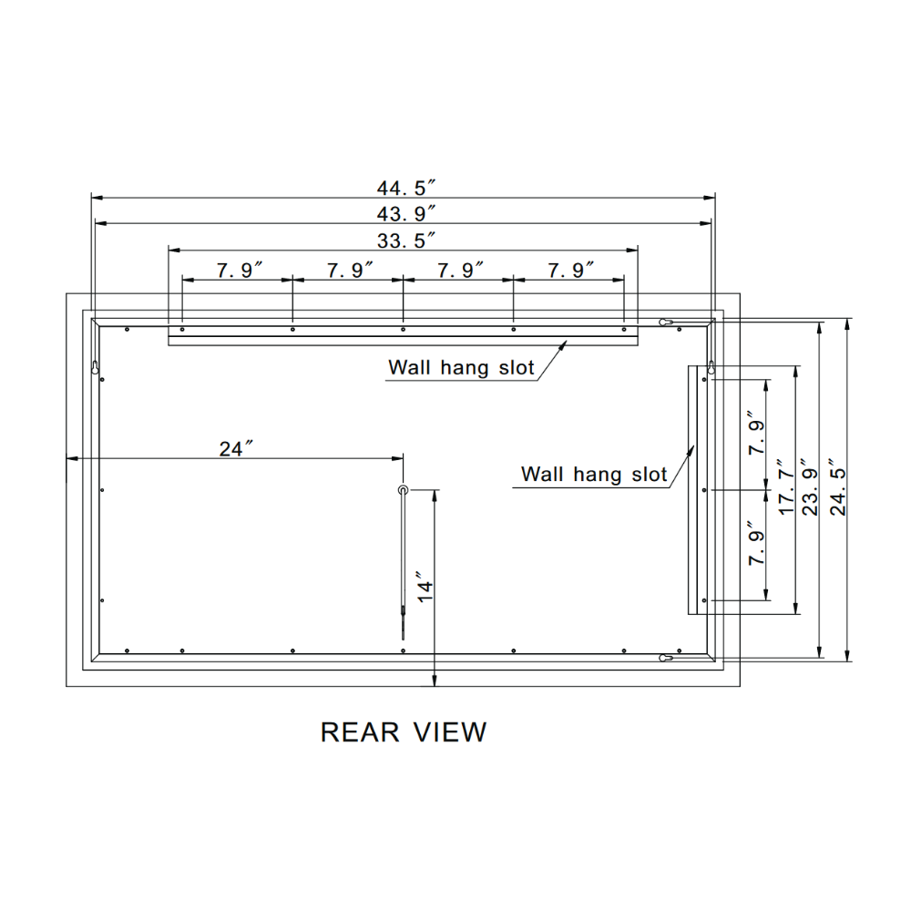FROSTED RECTANGLE BACKLIT LED MIRROR 48X28 60K