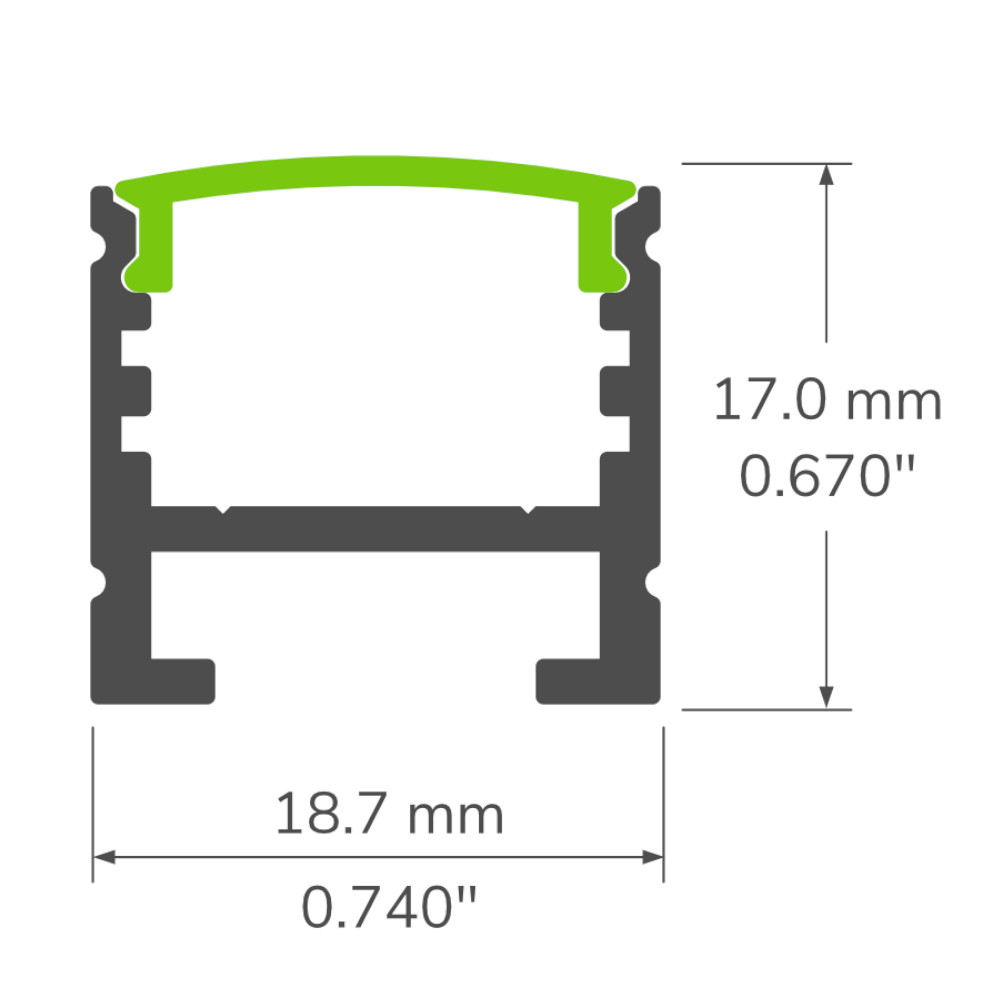 ALUMINUM PROFILE #14 BLACK