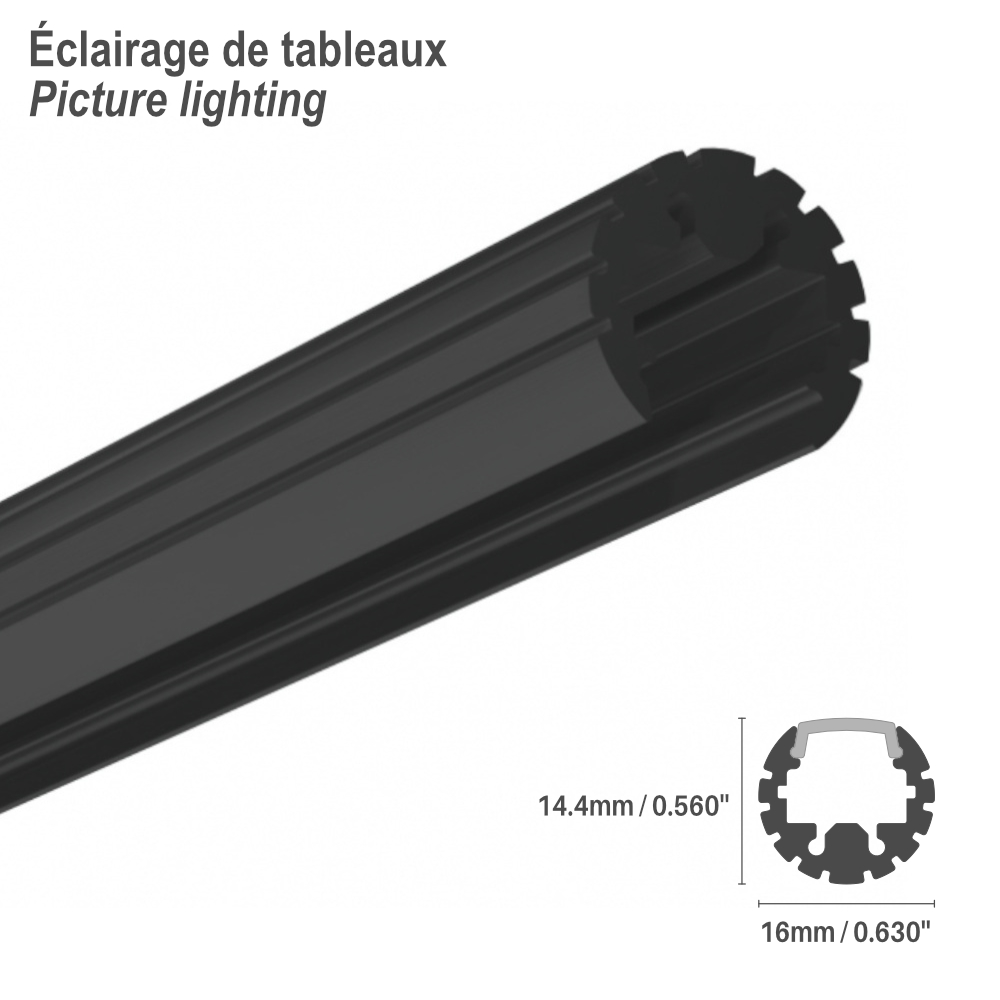 ALUMINIUM PROFILE #45 BLACK